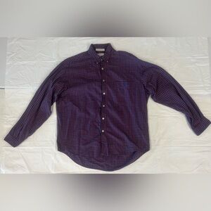 VINTAGE Dockers Levis Plaid Shirt Mens Large Red Blue Button Front Shirt